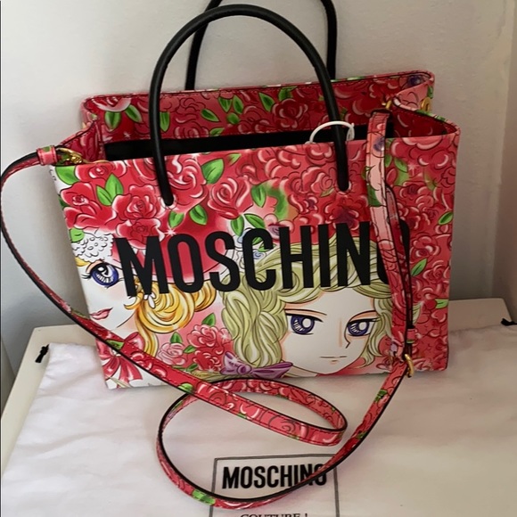 💯 Authentic Moschino Couture Red Leather Tote Bag - Picture 17 of 17